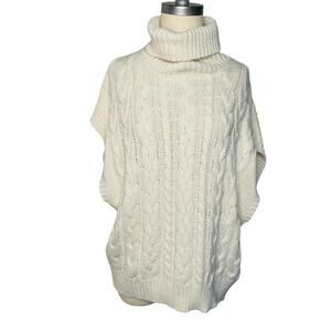 &merci Sleeveless Cable Knit Sweater Turtleneck Large